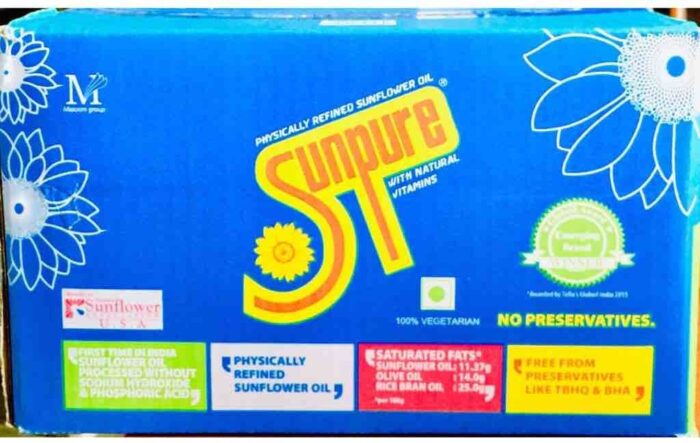 SUNPURE SUNFLOWER OIL 1 LTR ET OF 10 PCS