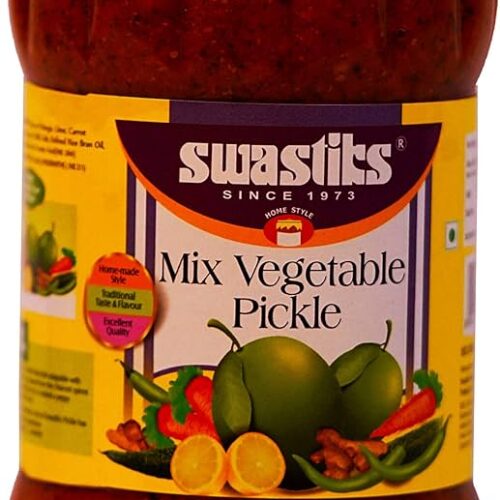 SWASTIKS MIX VEGETABLES PICKLE BOTTLE 50 RS MRP