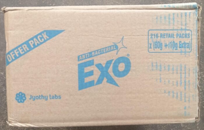EXO GINGER TWIST SOAP 5 RS MRP SET OF 216 PCS