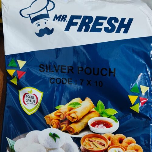 MR FRESH SILVER POUCH 7*10 100 PCS 170 RS MRP